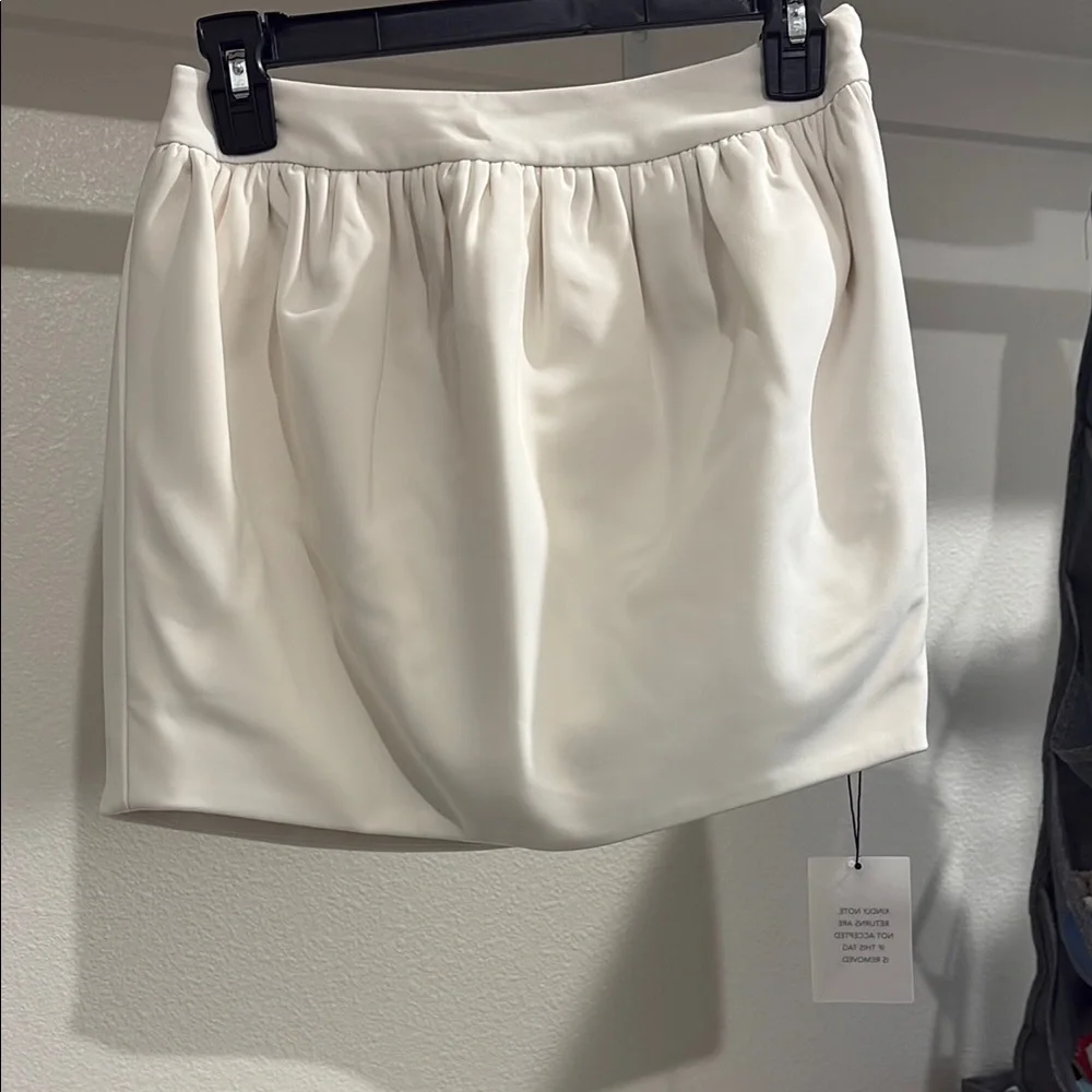 Lovers + Friends Cream Gathered Mini Skirt